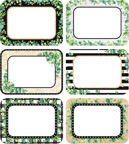 Vista 8 de JarThenaAMCS 180 etiquetas autoadhesivas con estampado de animales, placas de identificación de hojas tropicales de safari africano, calcomanías