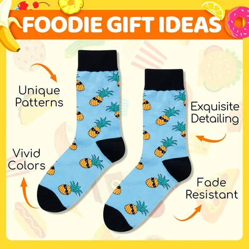 Vista 12 de Zmart Funny Gifts for Men - Pineapple Avocado Socks for Teens, Popcorn Sushi Sauce Socks
