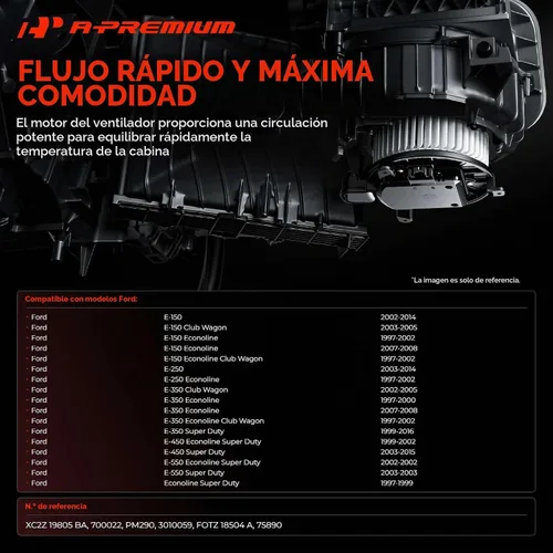 Vista 2 de A-Premium Motor del ventilador del calentador de HVAC delantero con jaula del ventilador