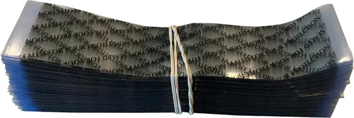 Vista 11 de Banda retráctil perforada transparente impresa de 2.244 x 1.102 in para botellas, frascos pequeños y recipientes [diámetro de la tapa: 1 1/3"] A)