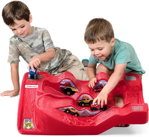 Vista 10 de Título: Mesa de Pista de Carreras de Coches Simplay3 Monster City Extreme Wheels - Mesa de Juego Portátil de 2 Lados para Niños con 2 Camiones