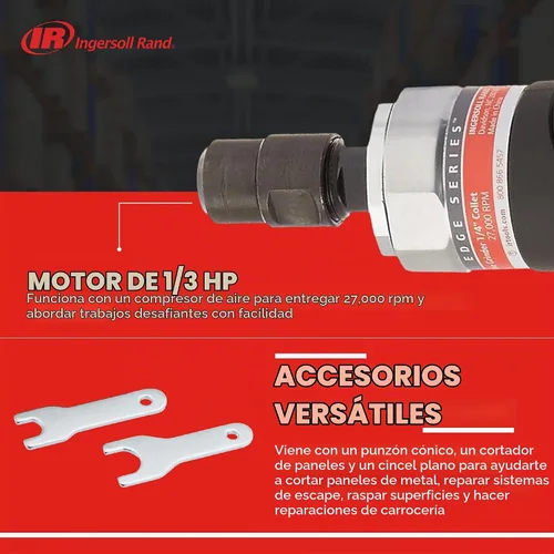 Vista 3 de Ingersoll Rand Amoladora de troqueles neumática de 1/4 pulgadas 3107G