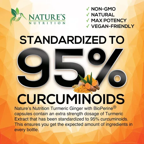 Vista 7 de Suplemento de curcumina de cúrcuma – 2000 mg de cúrcuma orgánica por porción – 95% curcuminoides, jengibre y pimienta negra BioPerine para una mejor