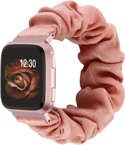 Vista 14 de TOYOUTHS Bandas Scrunchie compatibles con Fitbit Versa/Versa 2/Versa Lite Edición Especial para mujeres y hombres, linda correa de tela elástica