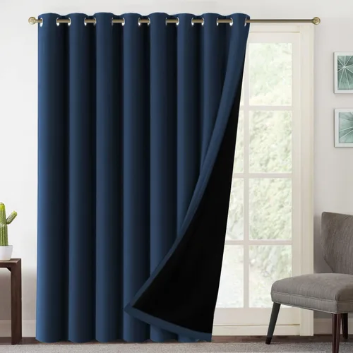 Vista 20 de MeilleMaison Paneles de cortina 100 % opacas para ventana de dormitorio, bloqueo de luz completa, de 84 pulgadas de largo, con aislamiento térmico