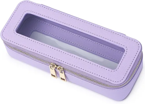 Vista 11 de Pinkmik Pequeña bolsa de maquillaje transparente, mini estuche para cosméticos, bolsa de aseo impermeable con cremallera, organizador de bolsos