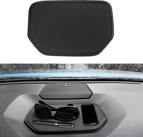 Vista 10 de Tapete de cubierta de tablero para Toyota Tundra accesorios 2014 2015 2016 2017 2018 2019 2020 2021 material de silicona interior almohadilla Negro