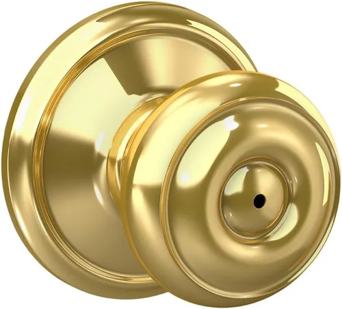 Vista 75 de SCHLAGE F10 GEO 716 Pomo de Puerta Georgiano, Cerradura de Paso para Pasillo y Armario, Bronce Envejecido (Paquete de 4)