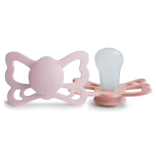 Vista 17 de FRIGG Butterfly Anatomical SilkySoft - Chupete de silicona para bebé, fabricado en Dinamarca, sin BPA (rubor/cedro, 6-18 meses)