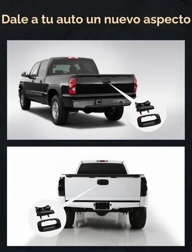 Vista 6 de Avsty Manija de pestillo de puerta trasera para Chevy Silverado GMC Sierra 1500 2500 3500 1999 2000 2001 2002 2003 2004 2005 2006 2007 Moldura