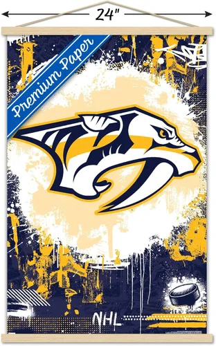 Vista 3 de Trends International NHL Nashville Predators - Póster de pared Maximalist Logo 23, 22.37 x 34.00 pulgadas, paquete de impresión premium y colgador