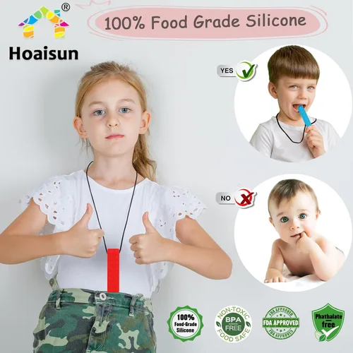 Vista 2 de Hoaisun Paquete de 14 collares masticables para niños sensoriales