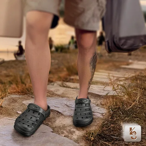 Vista 7 de KEMISANT Zuecos para hombre, unisex, sin cordones, para jardín, zapatos limpiadores, zapatos de trabajo en casa, acolchados, de apoyo
