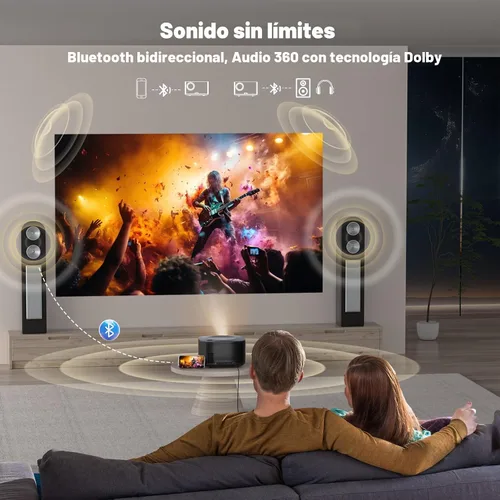 Vista 4 de Outdoor-Projector-4K with WiFi and Bluetooth:[3500 Bright/60W Dolby Audio/Official Licensed Apps],Smart-Projector with AI Auto Focus,ONOAYO ONO5Pro