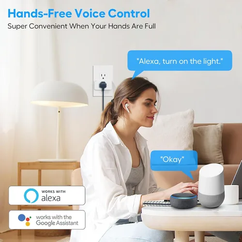 Vista 4 de Zwave Smart Plug serie 800, repetidor y concentrador necesarios Built-in Repeater extends Zwave mesh. Works with SmartThings, Wink, Alexa, Google.