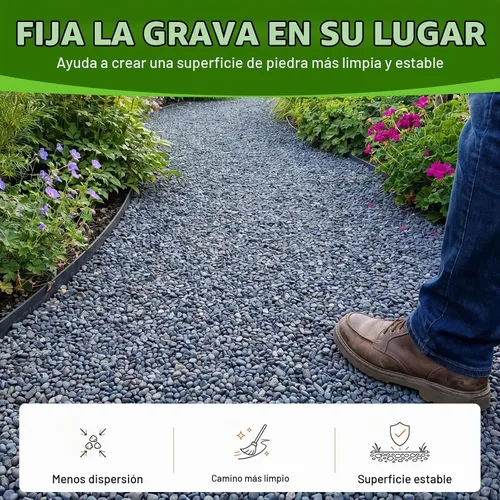 Vista 5 de Pegamento de roca para paisajismo y calzadas, carpeta de grava resistente, carpeta de mantillo clasificada para entrada para detener la dispersión