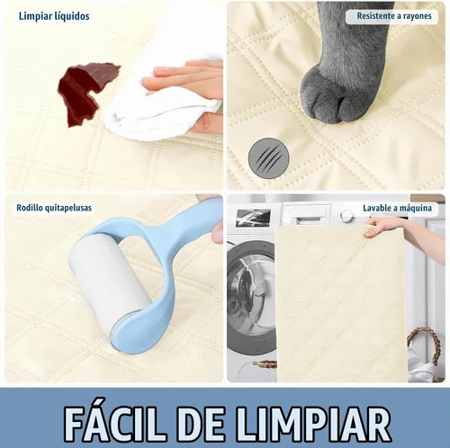Vista 5 de Smiry Funda Impermeable para Cama de Perro Manta para Mascotas, Manta Suave y Lavable para Perros para Muebles Cama Sofá Sofá Reversible, a Cuadros