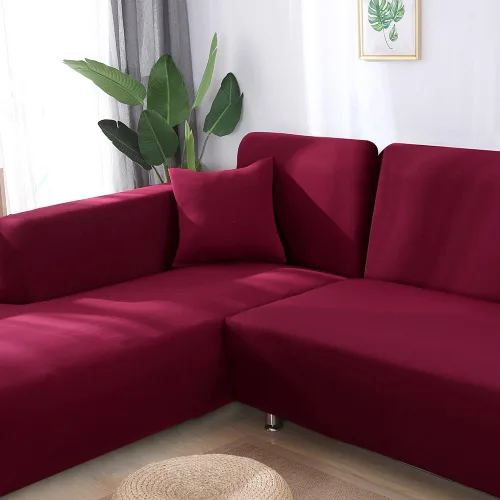 Vista 4 de MIFXIN Fundas para sofá modular en L, 2 piezas, elásticas, suaves, de 3 asientos, en forma de L, para sofá esquinero, protector de muebles para sala