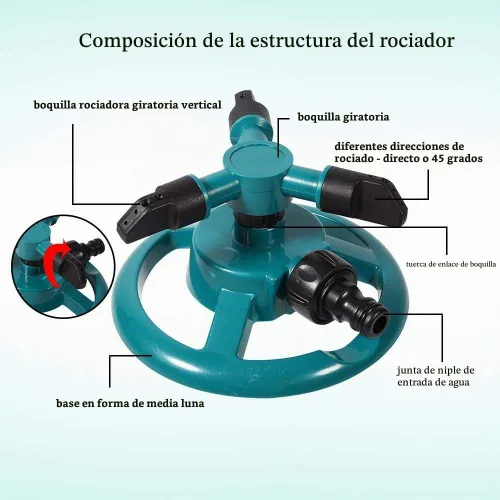 Vista 4 de Rociadores para patio,Aspersor,Aspersor de jardín,Aspersor de agua para césped,Aspersor de césped,Aspersor automático de césped giratorio de 360