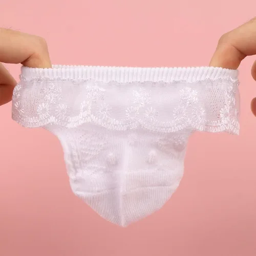 Vista 7 de DRESHOW BQUBO - Calcetines de encaje con volantes y ojales para bebés, calcetines finos para recién nacidosbebésniños pequeños
