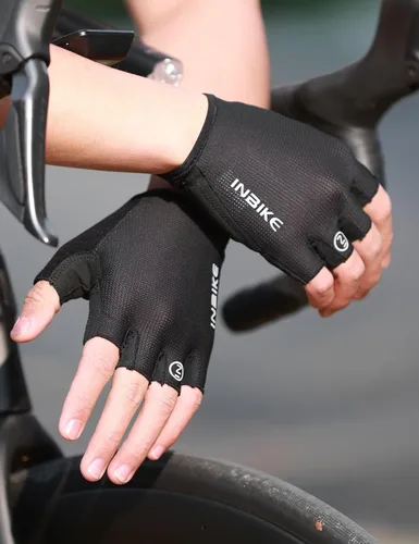 Vista 9 de INBIKE Guantes de ciclismo Guantes de ciclismo que absorben los golpes, transpirables, antideslizantes, sin dedos, para hombres y mujeres