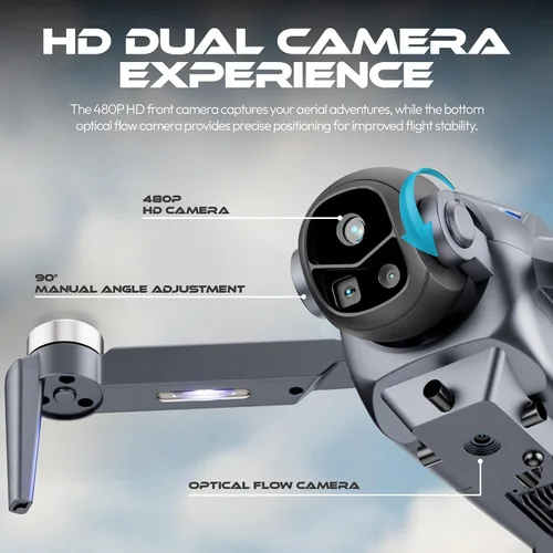 Vista 8 de Contixo F26 Volant Drone con controlador de pantalla de 4.3", FPV sin escobillas, 2 baterías Negro