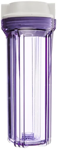 Vista 2 de Hydronix HF2-10 CLWH12 10" cuerpo transparente, tapa plana blanca 1/2