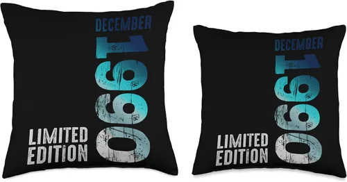 Vista 3 de December 1990 Year 1990 Retro 1990 Vintage Limited Edition Throw Pillow