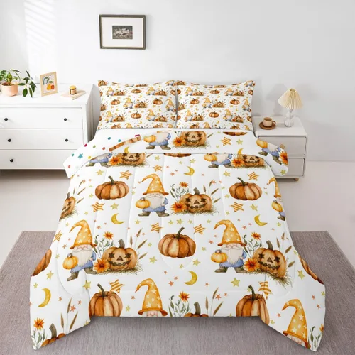 Vista 12 de Erosebridal Juego de edredón de calavera de Halloween, tamaño individual, juego de ropa de cama de calavera gótica para niños, adolescentes
