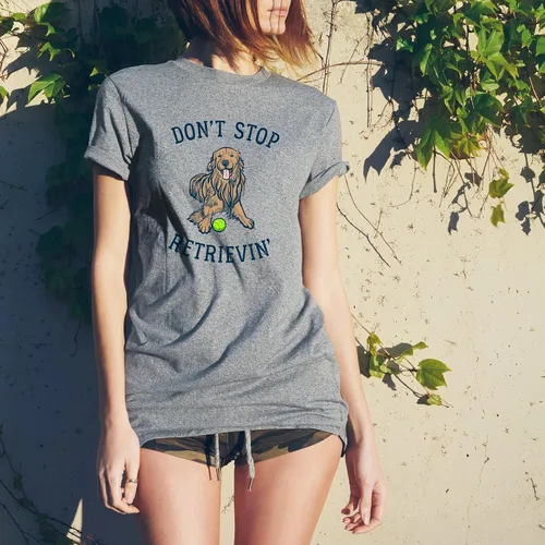 Vista 5 de Don't Stop Retrievin - Divertida camiseta de perro de Golden Retriever, S, Gris deportivo