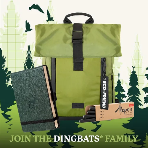 Vista 6 de Dingbats* - Cuaderno Wildlife Squared Reporter A6 - Diario de bolsillo con tapa dura de cuero sintético PU para trabajo, viaje - Bolsillo, cierre