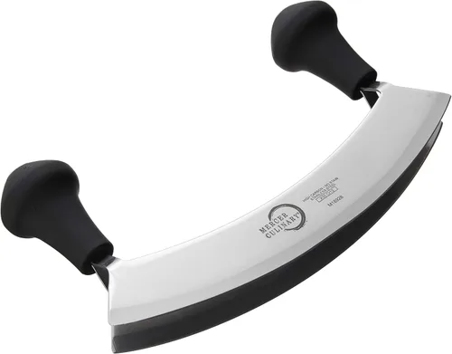 Vista 5 de Mercer Culinary Cuchillo de doble hoja mecedora Mezzaluna con mango, 7 pulgadas, acero inoxidable