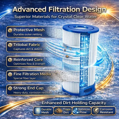 Vista 4 de CLARIFY Cartucho de filtro para bañera de hidromasaje de instalación directa, reemplace C-4326, PRB25-IN, FC-2375, FC-2370, 3005845, 17-2327
