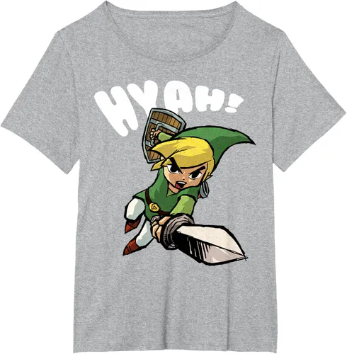 Vista 19 de Nintendo Legend of Zelda Link Hyah Poster - Camiseta pequeña Azul Marino