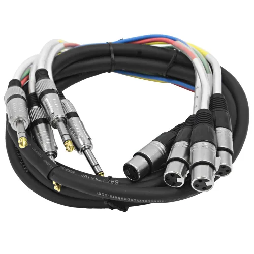 Vista 11 de Seismic Audio Altavoces cables de serpiente de 8 canales, hembra de 5' XLR a ¼" TRS Snake Cable