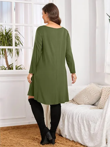 Vista 5 de BELAROI Vestido informal acampanado suelto de manga 34 para mujer