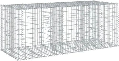 Vista 57 de vidaXL Cesta de gavión con tapa, 39.4 x 19.7 x 39.4 pulgadas, hierro galvanizado rectangular, resistente a la intemperie, montaje sin herramientas