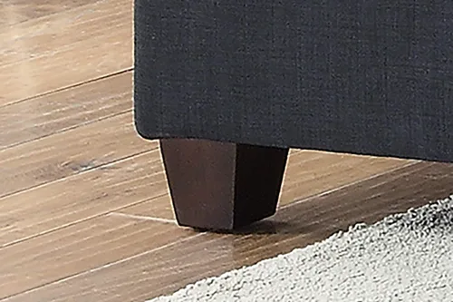 Vista 6 de Poundex bobkona viola Set de sofás con otomano en negro linen-like polyfabric mano izquierda o derecha chaise