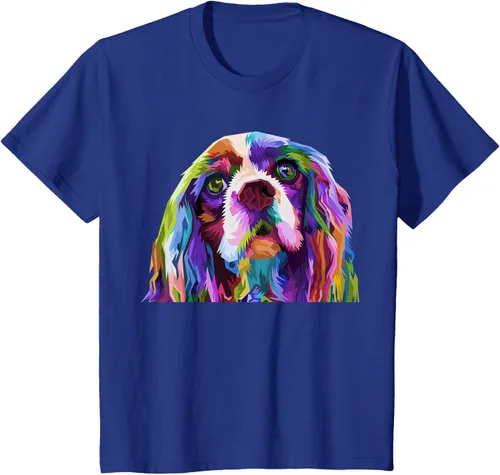 Vista 36 de Camiseta con diseño de Cocker Spaniel de arte pop para dueños de perros, Negro, S