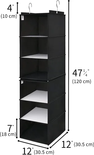 Vista 3 de GRANNY SAYS Organizador Colgante de 6 Estantes para Closet, Separable en 2 Paquetes de 3 Estantes Colgantes, Organizador Colgante para Dormitorio, 6