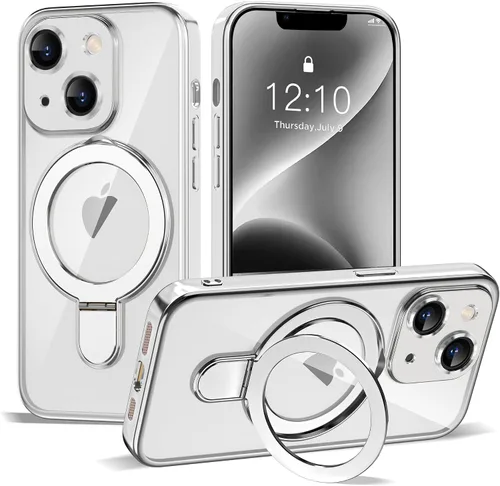 Vista 9 de Funda compatible con iPhone 12 con soporte de anillo magnético invisible [compatible con Mag-Safe] [Protector completo de lente de cámara] Funda