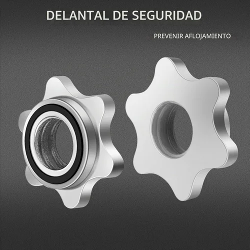 Vista 4 de Lamoutor 2 piezas de collar de tuerca hexagonal antideslizante con tornillo para mancuernas de barra para levantamiento de pesas
