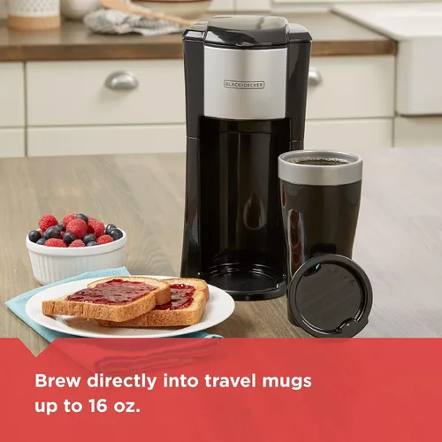 Vista 5 de BLACK+DECKER CM618 Cafetera de una sola porción, color negro (paquete de 2)