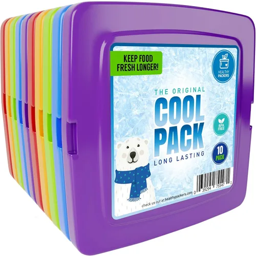 Vista 5 de Healthy Packers Bolsas de hielo delgadas reutilizables para loncheras para niños y adultos Paquetes de congelador finos de larga duración