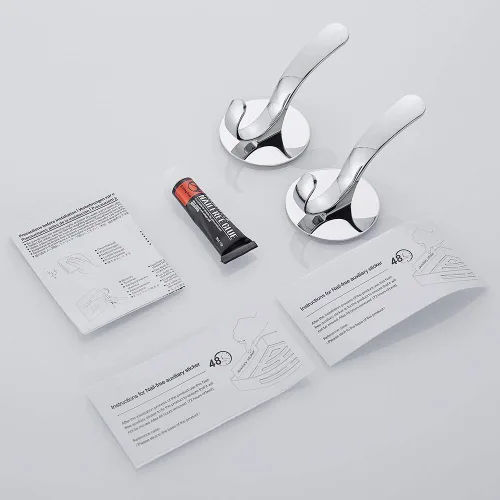 Vista 7 de Ganchos adhesivos de acero inoxidable autoadhesivos para bata de baño, cocina, gancho de pared, sin tornillos, sin daños