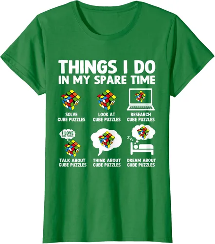 Vista 38 de Things I Do in My Spare Time Cube Puzzle Speed Cubing Camiseta