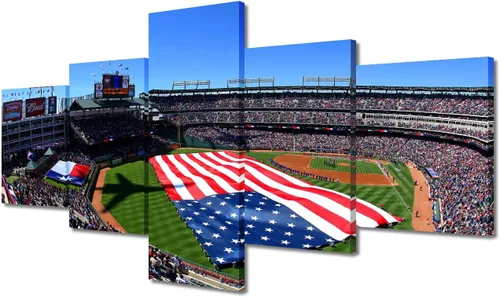 Vista 39 de Arte para pared, lienzo para estadio deportivo, arte para pared, diseño de campo de Wrigley en Chicago, pinturas de Chicago, impresiones sobre