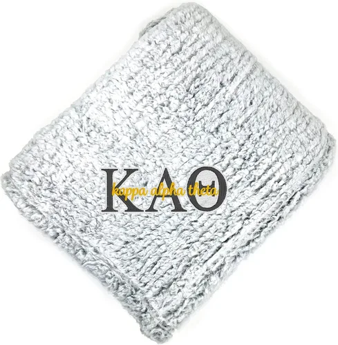 Vista 9 de Go Greek Chic Alpha Chi Omega - Manta de sherpa bordada (azul marino)