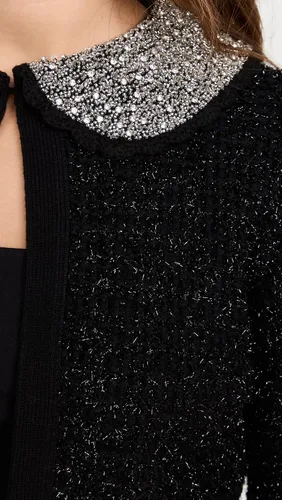 Vista 6 de Alice + Olivia Akira Cardi texturizado con cristales adornados para mujer