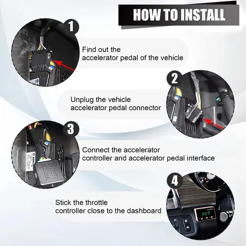 Vista 6 de Controlador de Respuesta del Acelerador, Controlador de Acelerador de 9 Unidades, Acelerador de Pedal Inteligente Electrónico para Carreras